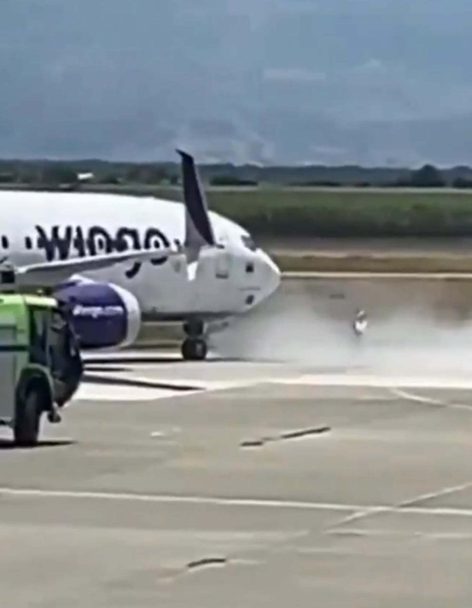Possível vazamento de fluído hidráulico causou fumaça em aeronave Reprodução redes sociais