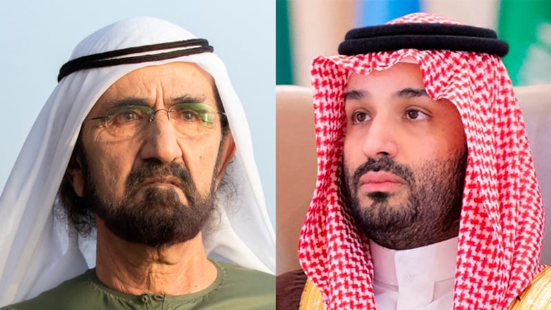 O xeique Mohammed bin Rashid recebe condolências pela morte do xeique Ahmed em ligação com o príncipe herdeiro da Arábia Saudita