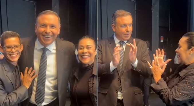 Bastidores! Gottino destaca a importância da língua de sinais e aproveita intervalo para aprender frases em Libras