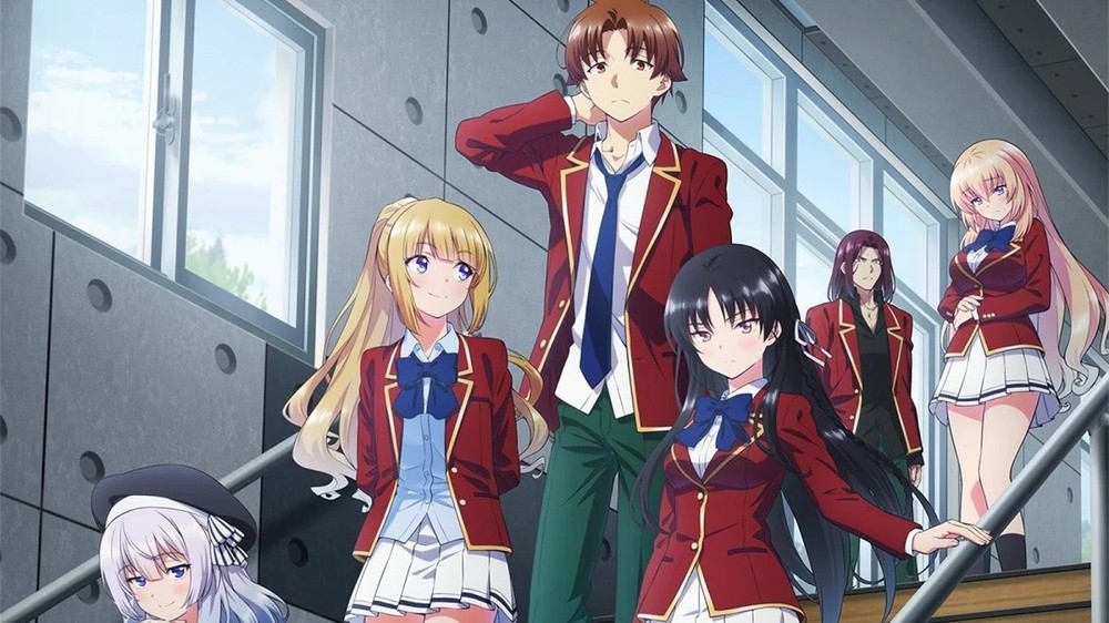 O anime Classroom of the Elite acompanha estudantes em uma escola de elite onde o mérito é fundamental — Foto: Reprodução/Lerche